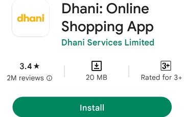 dhani online shopping app