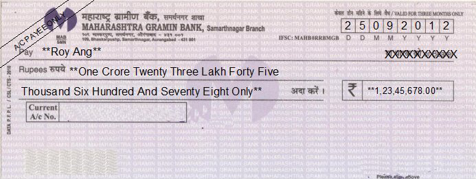 maharashtra gramin bank pay cheque