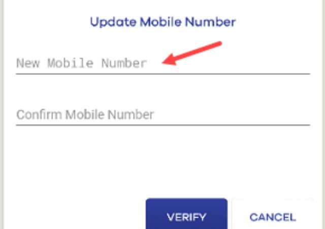 update mobile number - new mobile number, confirm mobile number