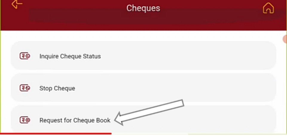 request for cheque book